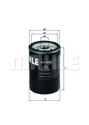Mahle/Knecht OC 264 Фильтр масляный AUDI 80/100/A4/A6/VW G3/PASSAT 1.6-4.2